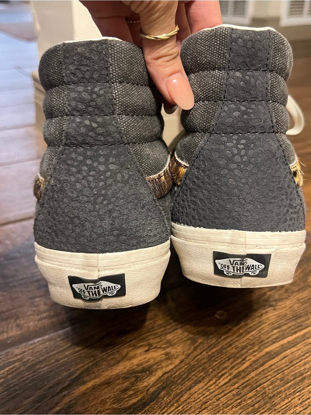 Vans Canvas & Suede High-Top Sneakers - Zebra Pony Hair Fur - Picture 7 of 10